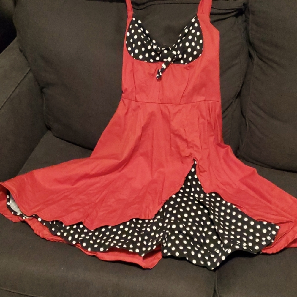 Red 50s style dress